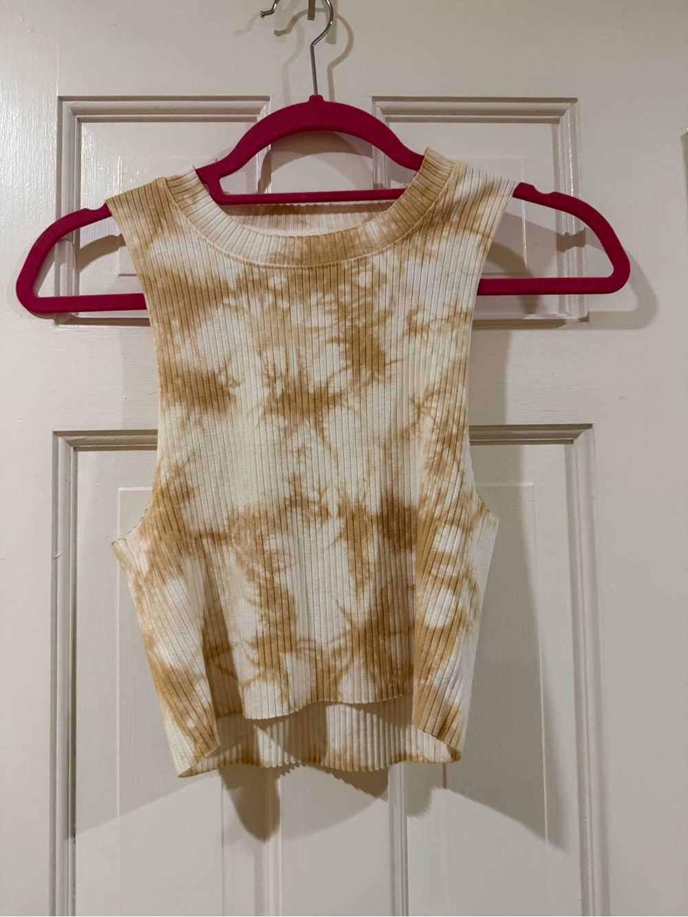 Women’s Aerie  Tie-Dye Ribbed Tank Top - Cream & Brown